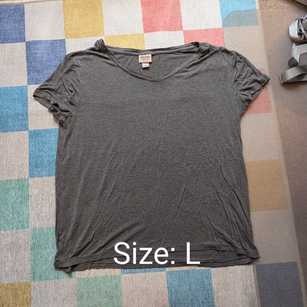 Gray V-Neck T-Shirt, Mossimo, L